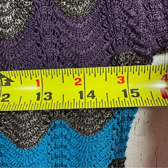 Apple Bottoms Womens Y2K Sweater Knit Zig Zag Brown Green Crewneck Long Sleeve - Picture 12 of 15